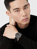 Emporio Armani Meccanico Automatic Black Dial Black Silicone Strap Watch For Men - AR60062