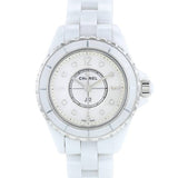 Chanel J12 Diamonds Quartz Mother of Pearl White Dial White Steel Strap Watch for Women - J12 H2570