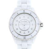 Chanel J12 Quartz Diamonds White Dial White Steel Strap Watch for Women - J12 H5703