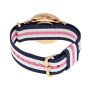 Daniel Wellington Classic South Hampton White Dial Two Tone Nylon Strap Watch For Women - DW00100034
