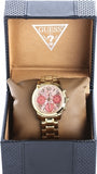 Guess Mini Sunrise Quartz Analog Orange Dial Gold Steel Strap Watch For Women - W0448L7