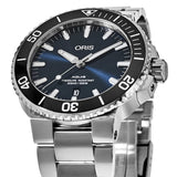 Oris Aquis Date Blue Dial Silver Steel Strap Watch for Men - 0173377304135-0782405PEB