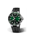 Oris Aquis Date Green Dial Black Rubber Strap Watch for Men - 0173377304157-0742464EB