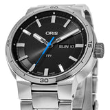 Oris TT1 Day Date Black Dial Silver Steel Strap Watch for Men - 0173577524154-0782408