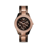 Fossil Stella Multifunction Black Dial Two Tone Steel Strap Watch for Women - ES4079