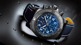 Breitling Super Avenger Chronograph 48 Night Mission Blue Dial Blue Leather Strap Watch for Men - V13375101C1X2