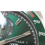 Tag Heuer Formula 1 Kaliber 16 Kronograf Otomatis Jam Tangan Tali Kulit Hitam Dial Hijau untuk Pria - CAZ2016.FC6473