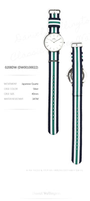 Daniel Wellington Classic Nottingham White Dial Two Tone NATO Strap Watch For Men - 0208DW