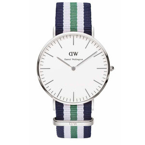 Daniel Wellington Classic Nottingham White Dial Two Tone NATO Strap Watch For Men - 0208DW