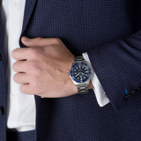 Jam Tangan Pria Tag Heuer Aquaracer dengan Dial Biru dan Tali Baja Perak - WAY101C.BA0746