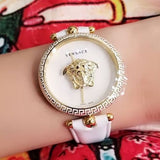 Versace Palazzo Empire White Dial White Leather Strap Watch for Women - VCO040017