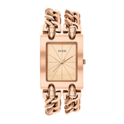 Guess Mod Heavy Metal Rose Gold Dial Rose Gold Steel Strap Watch For Women - W1117L3