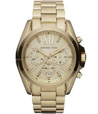 Michael Kors Bradshaw Chronograph Gold Dial Gold Steel Strap Watch For Women - MK5777