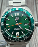 Tag Heuer Formula 1 Men’s Quartz Swiss Made Silver Stainless Steel Green Dial 43mm Watch WAZ1017.BA0842