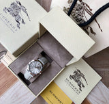 Burberry Heritage Grey Dial Beige Leather Strap Unisex Watch - BU1754