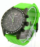 Emporio Armani Sports Analog Black Dial Green Rubber Strap Watch For Men - AR6115