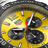 Tag Heuer Formula 1 Quartz Chronograph Yellow Dial Silver Steel Strap Watch for Men - CAZ101AM.BA0842