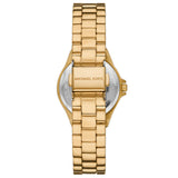 Michael Kors Lennox Three Hand Black Dial Gold Steel Strap Watch For Women - MK7394