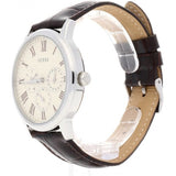 Guess Wafer Quartz White Dial Brown Leather Strap Watch For Men - W70016G2