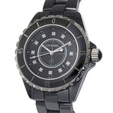 Chanel J12 Quartz Diamonds Black Dial Black Steel Strap Watch for Women - J12 H1625