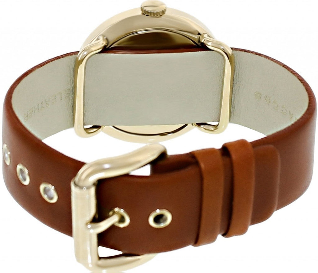 Marc Jacobs Amy White Dial Brown Leather Strap Watch for Women display picture 3