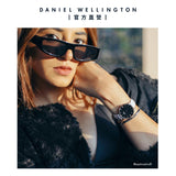 Daniel Wellington Classic Petite Bondi Black Dial White Leather Strap Watch For Women - DW00100284