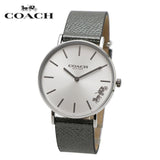 Coach Perry White Dial Grey Leather Strap Watch for Women - 14503155