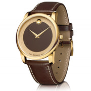 Movado Museum Classic Brown Dial Brown Leather Strap Watch For Men - 0606880