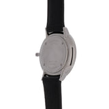 Movado Ultra Slim Black Dial Black Leather Strap Watch For Women - 0607090