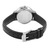 Movado Ultra Slim Black Dial Black Leather Strap Watch For Women - 0607094