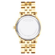Movado Museum Classic Quartz Black Dial Gold Steel Strap Watch for Men - 0607203