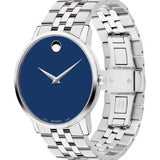 Movado Museum Classic Blue Dial Silver Steel Strap Watch for Men - 0607212