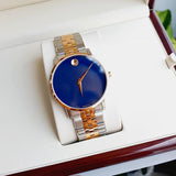 Movado Museum Classic Blue Dial Two Tone Steel Strap Watch for Men - 0607267