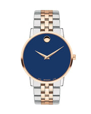 Movado Museum Classic Blue Dial Two Tone Steel Strap Watch for Men - 0607267
