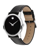 Movado Museum Black Dial Black Leather Strap Watch For Men - 2100002