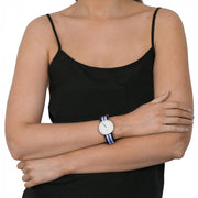 Daniel Wellington Classic Trinity White Dial Three Tone Nylon Strap Watch For Women - 0609DW