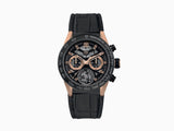 Tag Heuer Carrera Chronograph Tourbillion Titianium & Gold Black Dial Black Leather Strap Watch for Men - CAR5A5U.FC6377