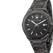 Maserati Stile Quartz Black Dial Black Steel Strap Watch For Men - R8853142001
