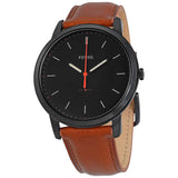 Fossil The Minimalist Black Dial Brown Leather Strap Watch for Men - FS5305