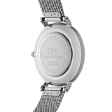 Daniel Wellington Petite Sterling Quartz White Dial Silver Mesh Bracelet Watch For Men - DW00100306