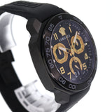 Versace Dylos Chronograph Black Dial Black Rubber Strap Watch for Men - VQC020015