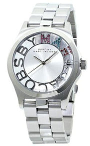 Marc Jacobs Henry Skeleton Silver Dial Silver Steel Strap Watch for Women - MBM3262