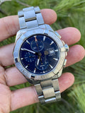 Tag Heuer Aquaracer Automatic Chronograph Blue Dial Silver Steel Strap Watch for Men - CAY2112.BA0927