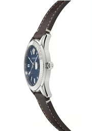Versace Greca Time Quartz Blue Dial Brown Leather Strap Watch For Men - VE3K00122