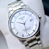 Tissot Luxury Powermatic 80 Silver Dial Silver Steel Strap Jam Tangan Untuk Pria - T086.408.11.031.00