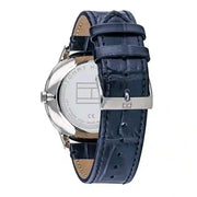 Tommy Hilfiger Brad Chronograph Quartz Blue Dial Blue Leather Strap Watch For Men - 1710387