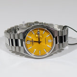 Citizen Tsuyosa Automatic Yellow Dial Silver Steel Strap Watch for Men - NJ0150-81Z