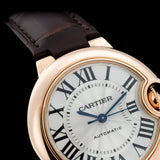 Cartier Ballon Bleu De Cartier Silver Dial Brown Leather Strap Watch for Women - W6920097