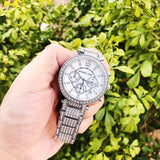 Michael Kors Parker Mother of Pearl Dial Diamonds Silver Steel Strap Watch for Women - MK5572