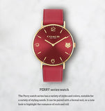 Coach Perry Red Dial Red Leather Strap Watch for Women - 14503867